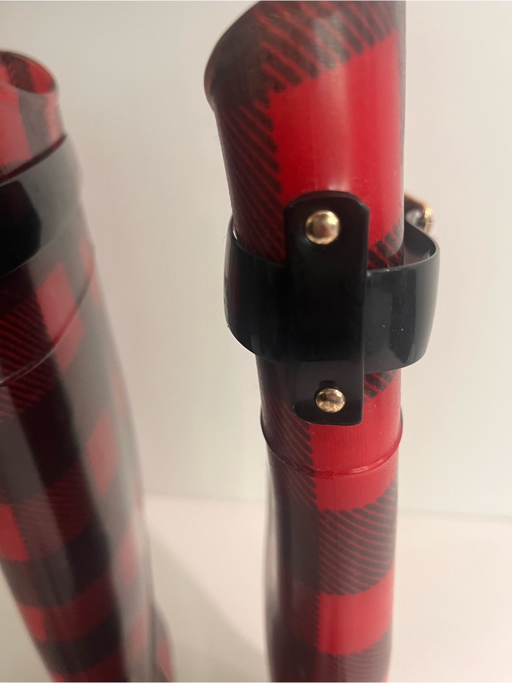 Lauren Ralph Lauren Red Black Buffalo Plaid Rain Boots Size 8 - Picture 10 of 13